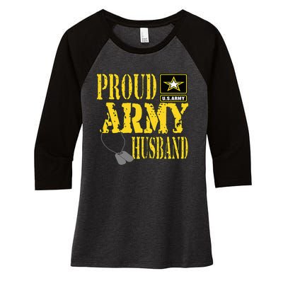 Proud Army Husband Military Pride Women's Tri-Blend 3/4-Sleeve Raglan Shirt