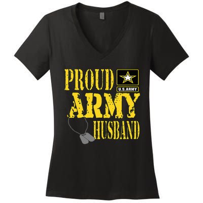 Proud Army Husband Military Pride Women's V-Neck T-Shirt