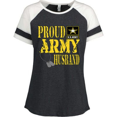 Proud Army Husband Military Pride Enza Ladies Jersey Colorblock Tee