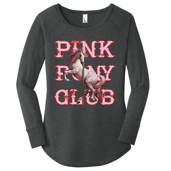 Pony And Heels Lover P.Ink Clubs Disco Birthday Cowgirl Gift Women's Perfect Tri Tunic Long Sleeve Shirt