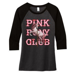 Pony And Heels Lover P.Ink Clubs Disco Birthday Cowgirl Gift Women's Tri-Blend 3/4-Sleeve Raglan Shirt