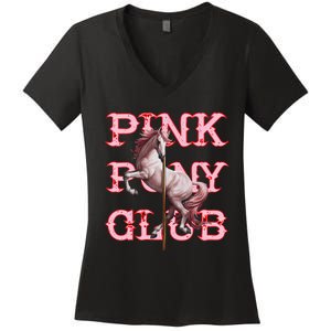 Pony And Heels Lover P.Ink Clubs Disco Birthday Cowgirl Gift Women's V-Neck T-Shirt