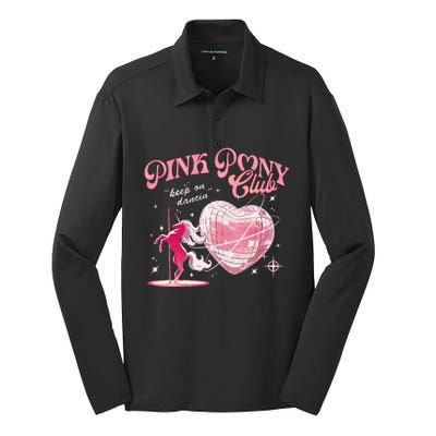 Pony And Heels Lover P.Ink Clubs Disco Birthday Cowgirl Gift Silk Touch Performance Long Sleeve Polo