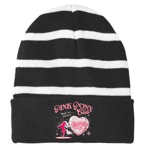 Pony And Heels Lover P.Ink Clubs Disco Birthday Cowgirl Gift Striped Beanie with Solid Band