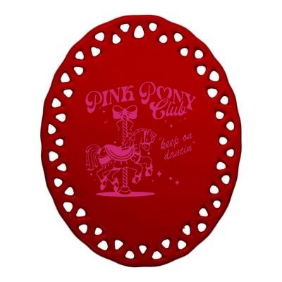 Pony And Heels Lover P.Ink Girl Clubs Cowgirl Gift Ceramic Oval Ornament