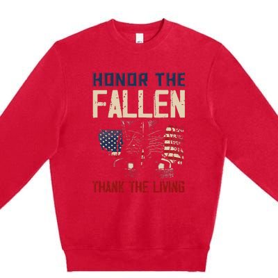 Proud American Honor The Fallen Thank You Premium Crewneck Sweatshirt