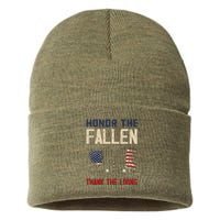 Proud American Honor The Fallen Thank You Sustainable Knit Beanie