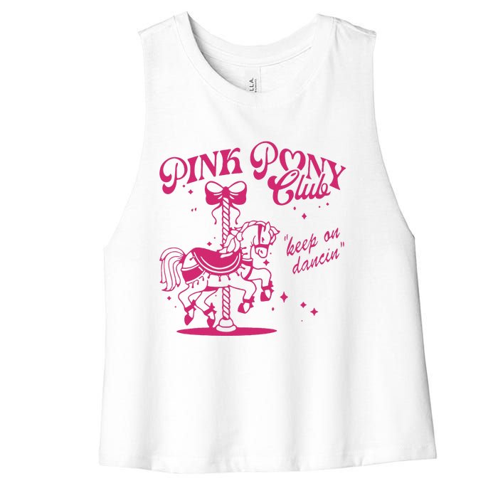 Pony And Heels Lover Clubs Cowgirl Women's Racerback Cropped Tank