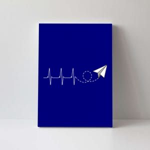 Paper Airplane Heartbeat Aeronautical Engineering Funny Gift Canvas