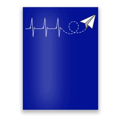 Paper Airplane Heartbeat Aeronautical Engineering Funny Gift Poster