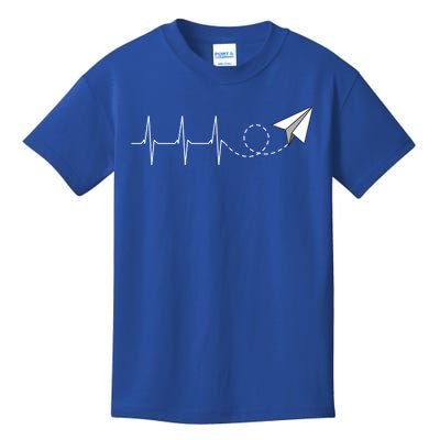 Paper Airplane Heartbeat Aeronautical Engineering Funny Gift Kids T-Shirt