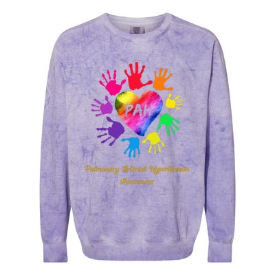 Pulmonary Arterial Hypertension Awareness Colored Colorblast Crewneck Sweatshirt