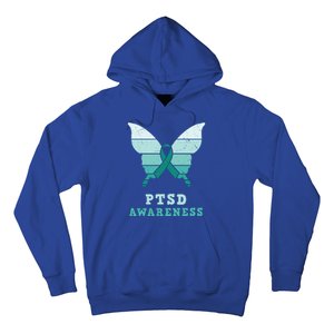 PTSD Awareness Hope Support Love Butterflt Ribbon Hoodie