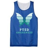 PTSD Awareness Hope Support Love Butterflt Ribbon Mesh Reversible Basketball Jersey Tank