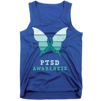 PTSD Awareness Hope Support Love Butterflt Ribbon Tank Top