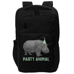 Party Animal Hippo Birthday Gift Funny Hippo Birthday Gift Impact Tech Backpack