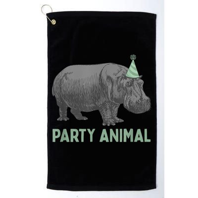 Party Animal Hippo Birthday Gift Funny Hippo Birthday Gift Golf Towel