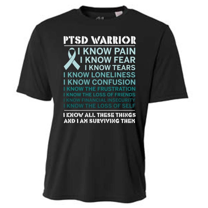 PTSD Awareness Hope Support Love Ribbon Cooling Performance Crew T-Shirt