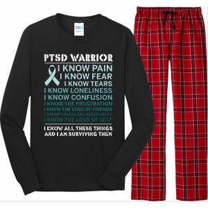 PTSD Awareness Hope Support Love Ribbon Long Sleeve Pajama Set