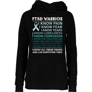 PTSD Awareness Hope Support Love Ribbon Womens Funnel Neck Pullover Hood