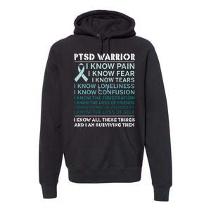 PTSD Awareness Hope Support Love Ribbon Premium Hoodie