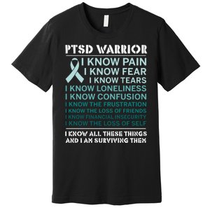 PTSD Awareness Hope Support Love Ribbon Premium T-Shirt