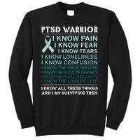 PTSD Awareness Hope Support Love Ribbon Tall Sweatshirt