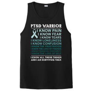 PTSD Awareness Hope Support Love Ribbon PosiCharge Competitor Tank