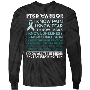 PTSD Awareness Hope Support Love Ribbon Tie-Dye Long Sleeve Shirt