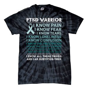 PTSD Awareness Hope Support Love Ribbon Tie-Dye T-Shirt