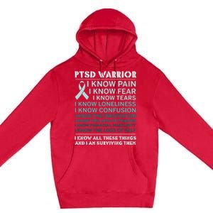 PTSD Awareness Hope Support Love Ribbon Premium Pullover Hoodie