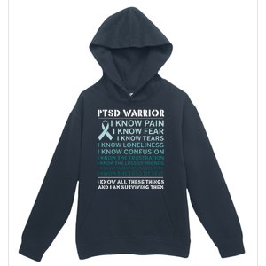 PTSD Awareness Hope Support Love Ribbon Urban Pullover Hoodie