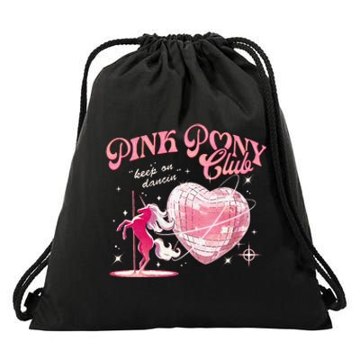 Pony And Heels Lover Clubs Disco Birthday Cowgirl Drawstring Bag