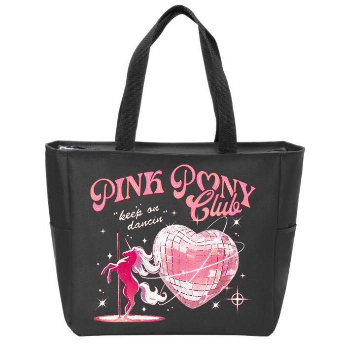 Pony And Heels Lover Clubs Disco Birthday Cowgirl Zip Tote Bag