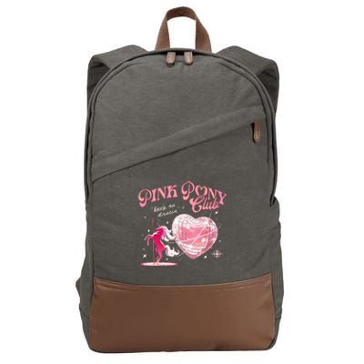 Pony And Heels Lover Clubs Disco Birthday Cowgirl Cotton Canvas Backpack