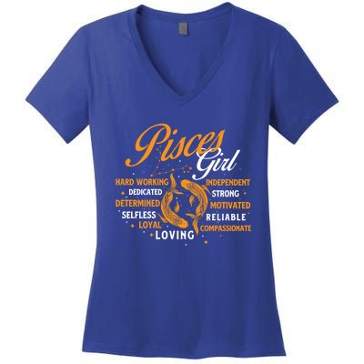 Pisces Astrology Horoscope Zodiac Sign Birthday Gift Women's V-Neck T-Shirt