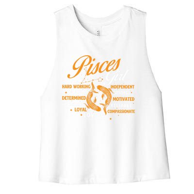 Pisces Astrology Horoscope Zodiac Sign Birthday Gift Women's Racerback Cropped Tank