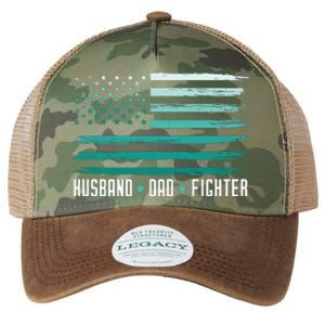 PTSD Awareness Husband Dad Fighter American Flag Legacy Tie Dye Trucker Hat