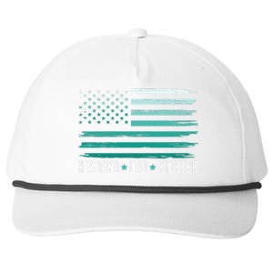 PTSD Awareness Husband Dad Fighter American Flag Snapback Five-Panel Rope Hat