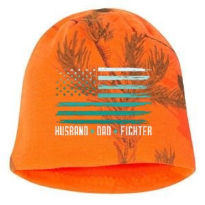 PTSD Awareness Husband Dad Fighter American Flag Kati - Camo Knit Beanie