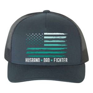 PTSD Awareness Husband Dad Fighter American Flag Yupoong Adult 5-Panel Trucker Hat