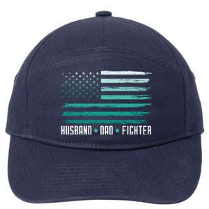 PTSD Awareness Husband Dad Fighter American Flag 7-Panel Snapback Hat