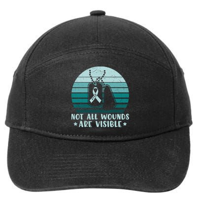PTSD Awareness Hope Support Love Not All Wounds Are Visible 7-Panel Snapback Hat