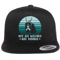 PTSD Awareness Hope Support Love Not All Wounds Are Visible Flat Bill Trucker Hat