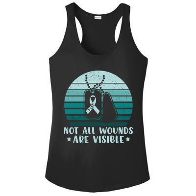 PTSD Awareness Hope Support Love Not All Wounds Are Visible Ladies PosiCharge Competitor Racerback Tank