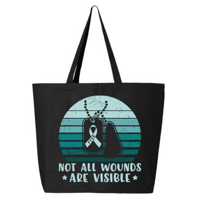 PTSD Awareness Hope Support Love Not All Wounds Are Visible 25L Jumbo Tote