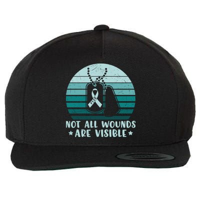 PTSD Awareness Hope Support Love Not All Wounds Are Visible Wool Snapback Cap