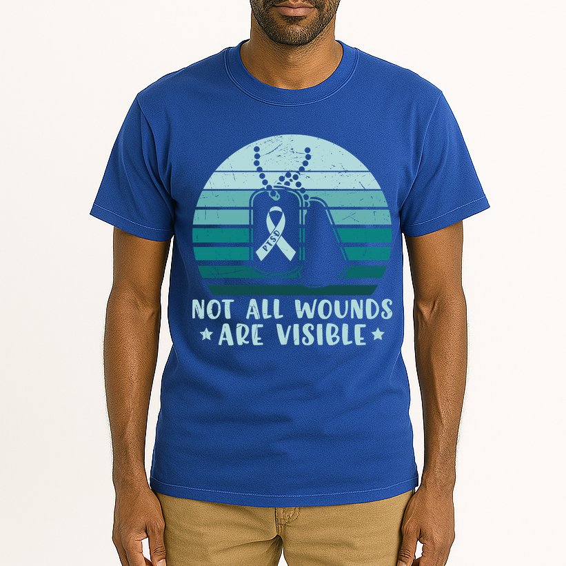 PTSD Awareness Hope Support Love Not All Wounds Are Visible Tall T-Shirt