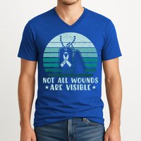 PTSD Awareness Hope Support Love Not All Wounds Are Visible V-Neck T-Shirt