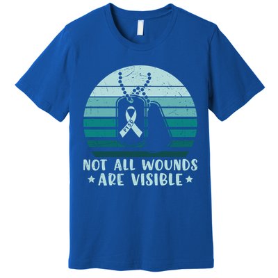 PTSD Awareness Hope Support Love Not All Wounds Are Visible Premium T-Shirt